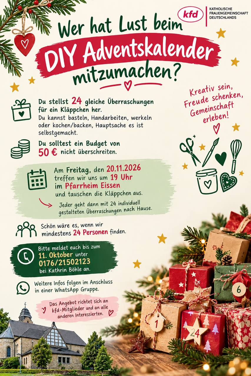 Informationsblatt zum Mitmachadventskalender in Eissen im Advent 2026
